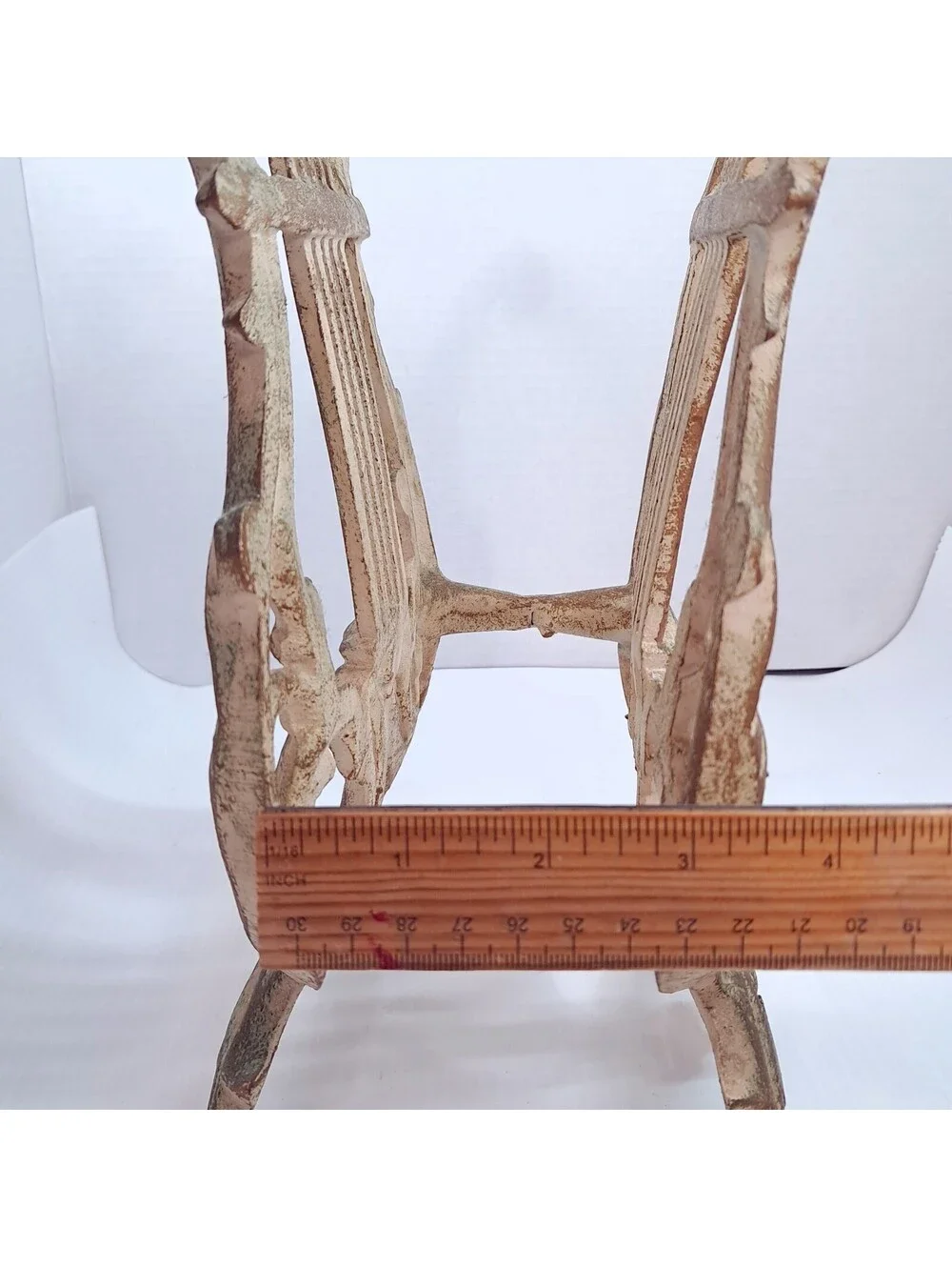 Vintage Musical Lyre Magazine Sheet Music Rack heavy cast metal ivory gold